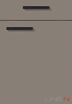 Real lacquer front NOVALUX 513 in taupe gray high gloss - modern look with an elegant sheen for a stylish ambience.