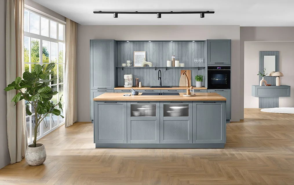 Front LOOK 604 in sand textured: subtle elegance with a fine feel - versatile for the bathroom, kitchen and living room.